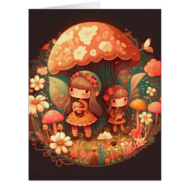 2つの可愛い小さな女の子小妖精や小人