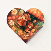 2つの可愛い小さな女の子小妖精や小人 ノートブック (裏面)