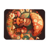 2つの可愛い小さな女の子小妖精や小人 マグネット (横)