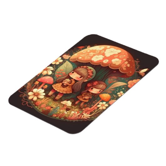 2つの可愛い小さな女の子小妖精や小人 マグネット (左側)