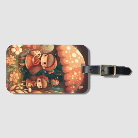 2つの可愛い小さな女の子小妖精や小人 ラゲッジタグ (正面横)