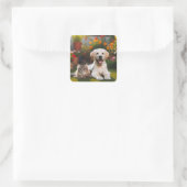 2つの可愛い最高の友人ステッカー スクエアシール (バッグ)