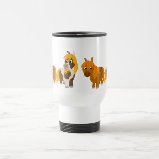 2つの可愛い漫画のポニーコミューターマグ トラベルマグ (中央)