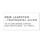 2つの名前とスクリプトのフォントモダン差出人住所 ラバースタンプ (インプリント)