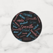 2つの名前のカップルのパターンmonogram青ライトピンク コンフェッティ (スモール正面)