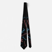 2つの名前のカップルのパターンmonogram青ライトピンク ネクタイ (正面)
