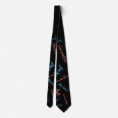 2つの名前のカップルのパターンmonogram青ライトピンク ネクタイ (裏面)