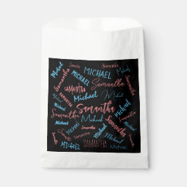 2つの名前のカップルのパターンmonogram青ライトピンク フェイバーバッグ