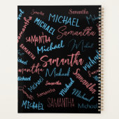 2つの名前のカップルのパターンmonogram青ライトピンク プランナー手帳 (裏面)