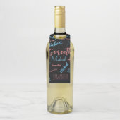 2つの名前のカップルのパターンmonogram青ライトピンク ボトルネックタグ (ボトル)