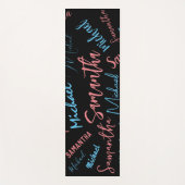 2つの名前のカップルのパターンmonogram青ライトピンク ヨガマット (正面)