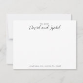 2つの名前のカップルエレガントAddress Script Flat ノートカード (正面)