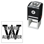 2つの名前のシンプルイニシャルはっきりしたモノグ独身のラ#1 セルフインキングスタンプ (インサイチュ)