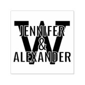 2つの名前のシンプルイニシャルはっきりしたモノグ独身のラ#1 セルフインキングスタンプ (デザイン)