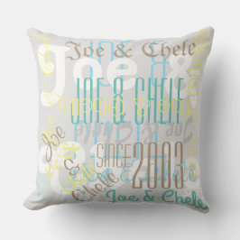 2つの名前カスタムのポリエステル装飾用クッション20" x 20" クッション