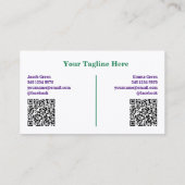 2つの名前カスタムのQR名刺 名刺 (裏面)