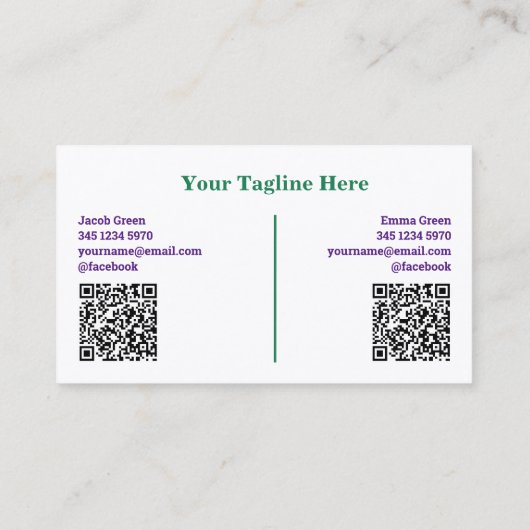 2つの名前カスタムのQR名刺 名刺 (裏面)