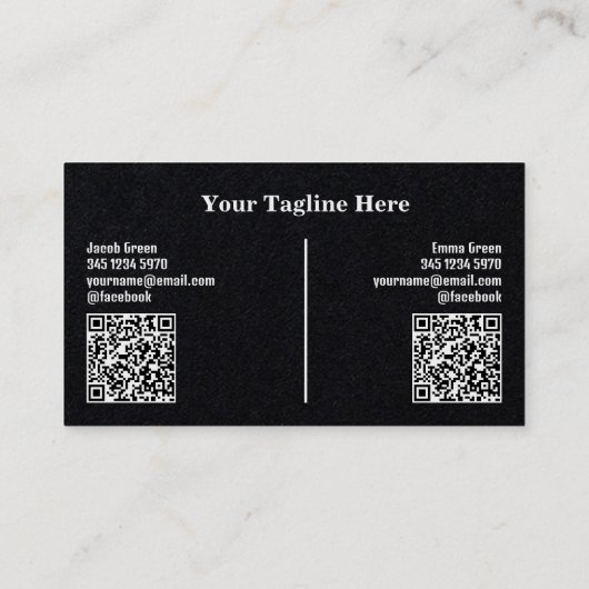 2つの名前カスタムのQR名刺 名刺 (裏面)