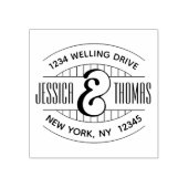 2つの名前ストライプ差出人住所楕円 ラバースタンプ (インプリント)