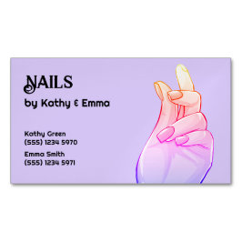 2つの名前マニキュア爪、 ネイル マグネット名刺