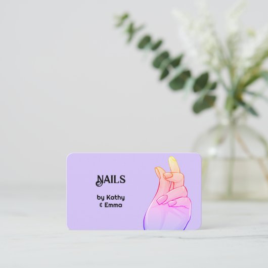 2つの名前マニキュア 名刺 (スタンド正面)