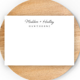 2つの名前モノグラムエレガントカップル文房具 ノートカード