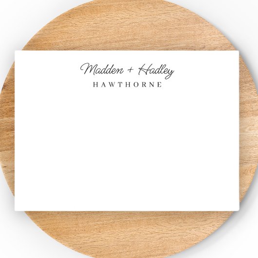 2つの名前モノグラムエレガントカップル文房具 ノートカード