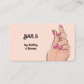 2つの名前爪、 ネイル技術 名刺 (正面)