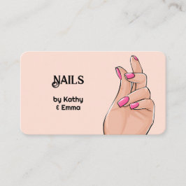 2つの名前爪、 ネイル技術 名刺