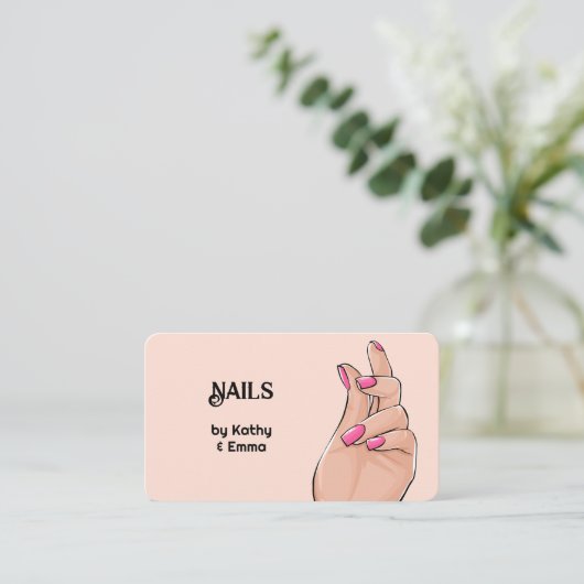 2つの名前爪、 ネイル技術 名刺 (スタンド正面)