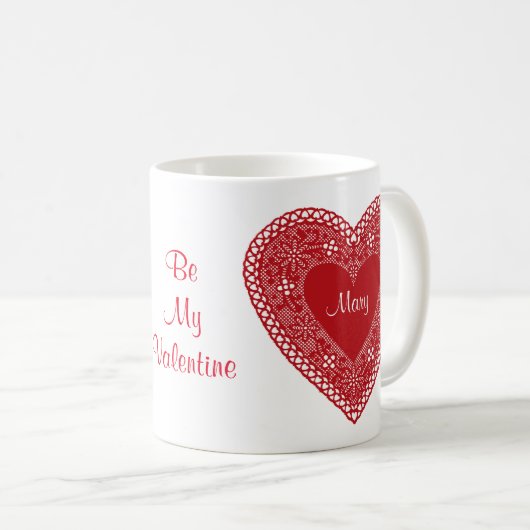 2つの名前 – 二つのハートは私のバレンタイン コーヒーマグカップ (正面右)