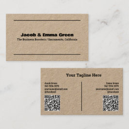 2つの名前QRクラフトビジネスカード 名刺