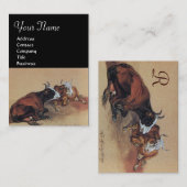 2つの嘘の牛モノグラム、黒 名刺 (正面/裏面)