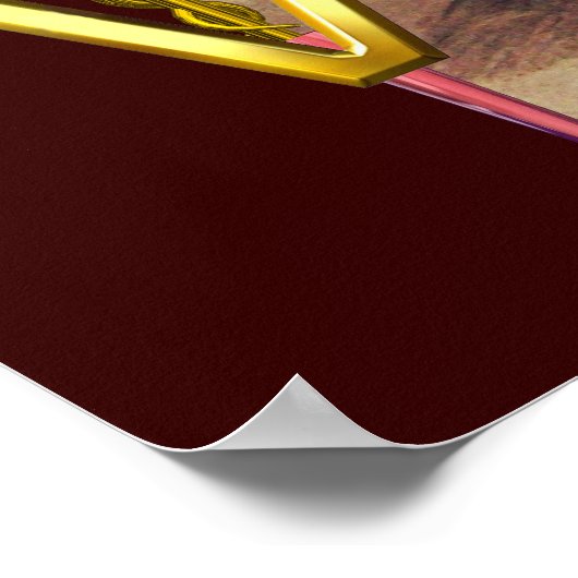 2つの嘘をついている牛の金ゴールドCADUCEUS獣医学のシンボル ポスター (角)