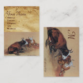 2つの嘘をついている牛モノグラムパーチメント 名刺 (正面/裏面)