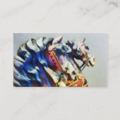 2つの回転木馬馬クローズアップ 名刺 (裏面)