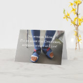 2つの壊れた脚の石膏キャストフォトカスタム文字 カード (黄色い花)