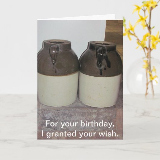 2つの大きい水差し-人のユーモアのバースデー・カード カード (黄色い花)