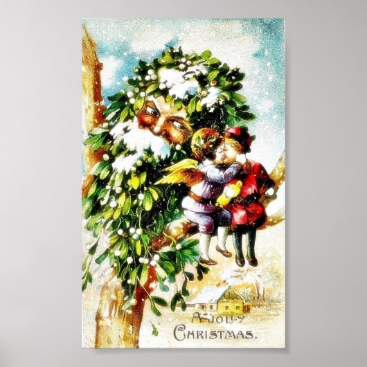 2つの天使が枝の上に座っキスをするて、そして ポスター (正面)