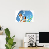 2つの天使が雲の上に座って ポスター (ホームオフィス)