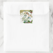 2つの天使と鐘のクリスマス ラウンドシール (バッグ)