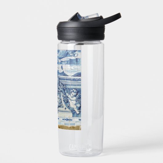 2つの天使と青いポルトガルのタイル ウォーターボトル