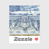 2つの天使と青いポルトガルのタイル シール (シート)