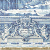 2つの天使と青いポルトガルのタイル シール (正面)