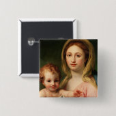 2つの天使のマドンナそして子供、1770-73年 缶バッジ (正面&裏面)