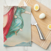 2つの天使の衣服小さな子供 キッチンタオル (四つ折り)