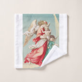 2つの天使の衣服小さな子供 バスタオルセット (ウォッシュタオル)