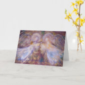 2つの天使、天使はあなたを見守っている カード (黄色い花)