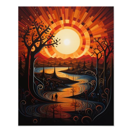 2つの太陽が日没に フォトプリント            (正面)