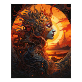 2つの太陽が日没に フォトプリント           